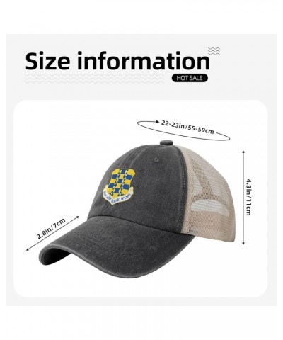 61st Air Base Wing Baseball Cap Women Men Mesh Back Hats Vintage Cowboy Hat Dad Caps Black $11.83 Cowboy Hats