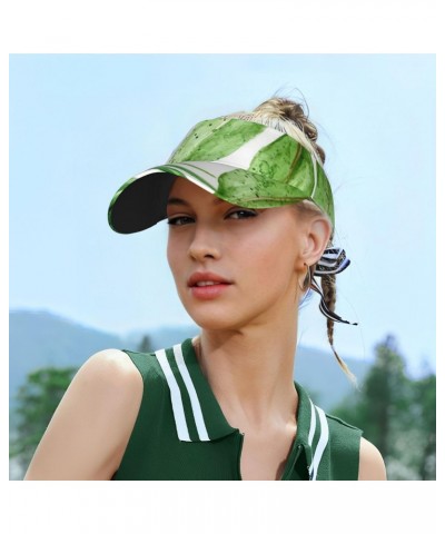 Watercolor Palm Leaves Sun Visor Hats Adjustable Empty Top Baseball Cap Sport Ball Caps for Women Men Black $8.99 Visors