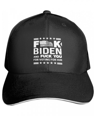 Fuck Biden and Fuck You for Voting for Him Adjustable Baseball Cap Men's Woman's Casual Sandwich Hats Adults Casquette Black ...