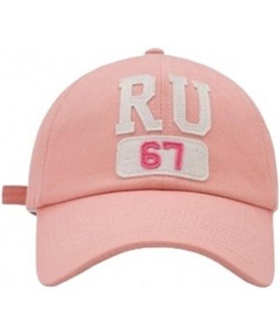 Letter Cloth Label Baseball Cap Female Street Fashion Peaked Cap Male Summer Korean Style Couple Sun Hat Pink $17.80 Baseball...