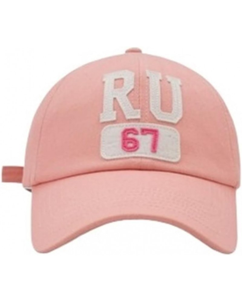 Letter Cloth Label Baseball Cap Female Street Fashion Peaked Cap Male Summer Korean Style Couple Sun Hat Pink $17.80 Baseball...