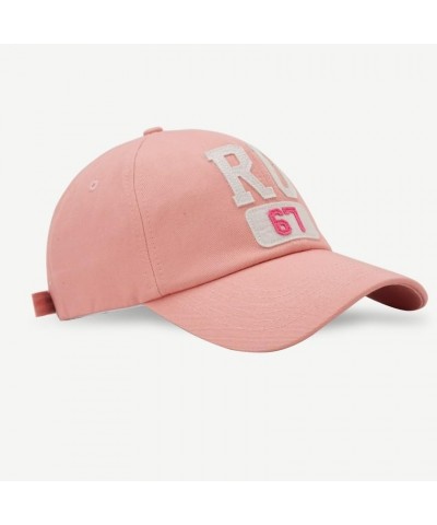 Letter Cloth Label Baseball Cap Female Street Fashion Peaked Cap Male Summer Korean Style Couple Sun Hat Pink $17.80 Baseball...