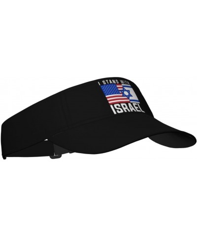 American I Stand with Israel USA Flag Visor Hats Novelty Adjustable Sport Sun Visor Cap Empty Top Baseball Hat for Men and Wo...