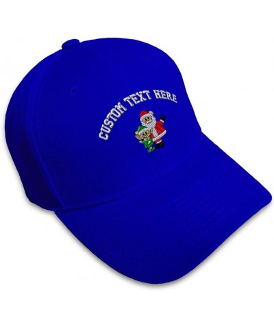 Baseball Cap Christmas Santa Elf Embroidery Holidays and Occasions Royal Blue Personalized Text Here $11.61 Baseball Caps