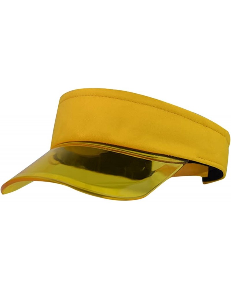 Visors Sun Visor Hats for Womens Summer Sun Beach Hat Ponytail Beach Hat Gifts Birthday Easter Yellow $6.32 Visors