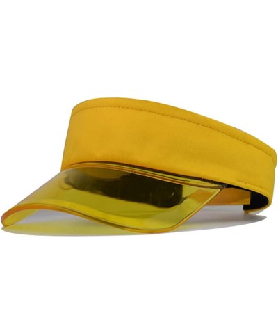 Visors Sun Visor Hats for Womens Summer Sun Beach Hat Ponytail Beach Hat Gifts Birthday Easter Yellow $6.32 Visors