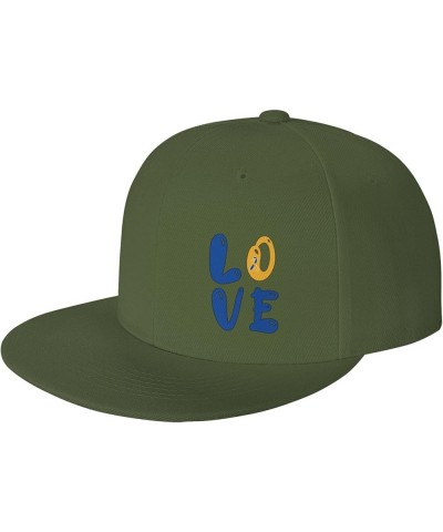 Snapback Baseball Cap Love Down Syndrome Awareness for Men Women Moss Green $10.49 Baseball Caps