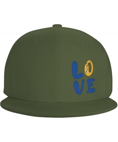 Snapback Baseball Cap Love Down Syndrome Awareness for Men Women Moss Green $10.49 Baseball Caps