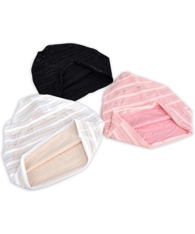 Women's Baggy Slouchy Chemo Sleep Beanie Hat Skull Cap 2 Pack White & Black $9.35 Skullies & Beanies