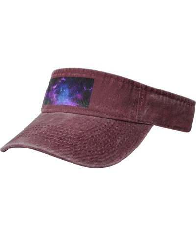 Universe Galaxy Star Space Sun Visor Hats,Open Top Hat for Women and Men,Fishing-Hats,Adult Sunscreen Visor Cap Red $10.91 Vi...