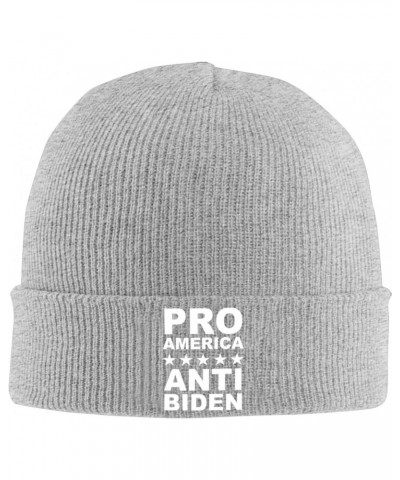 Pro America Anti Biden Cozy Winter Essential: Hand-Knitted Hat Ultimate Warmth Gray $13.11 Skullies & Beanies