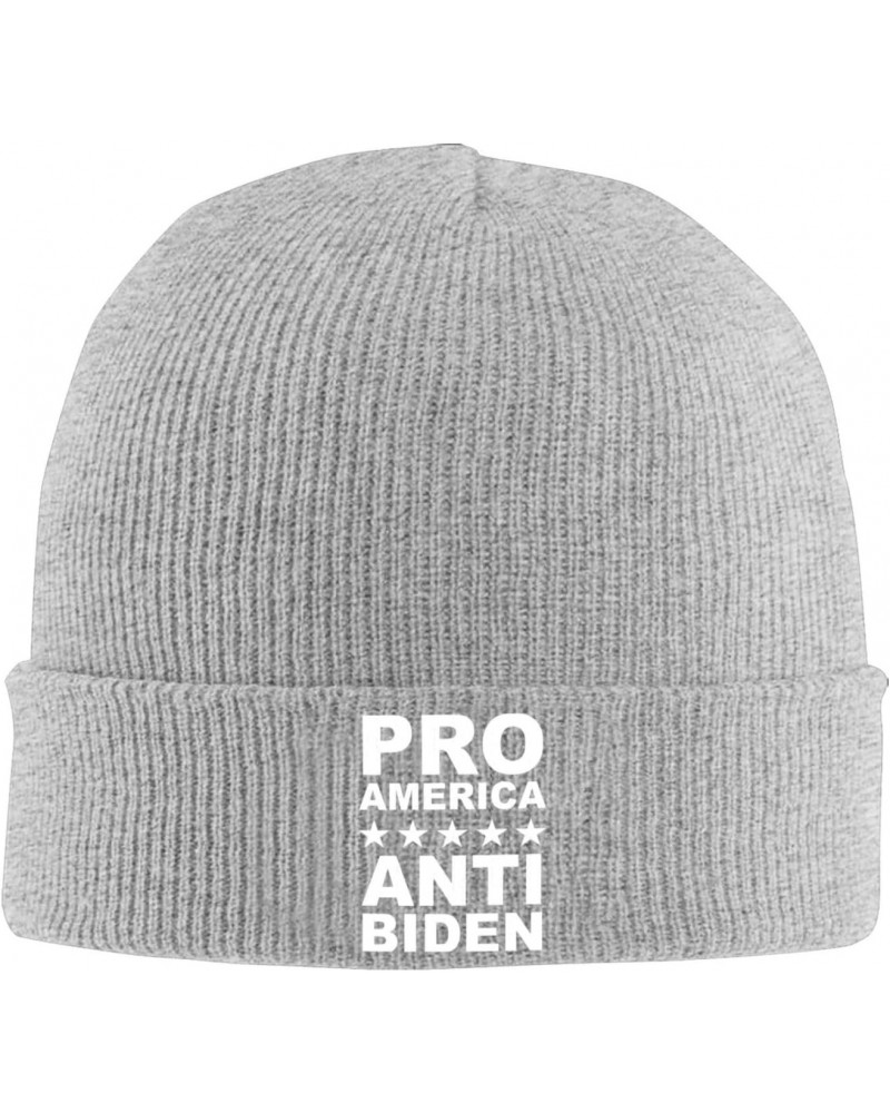 Pro America Anti Biden Cozy Winter Essential: Hand-Knitted Hat Ultimate Warmth Gray $13.11 Skullies & Beanies