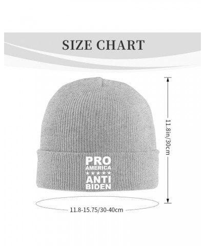 Pro America Anti Biden Cozy Winter Essential: Hand-Knitted Hat Ultimate Warmth Gray $13.11 Skullies & Beanies