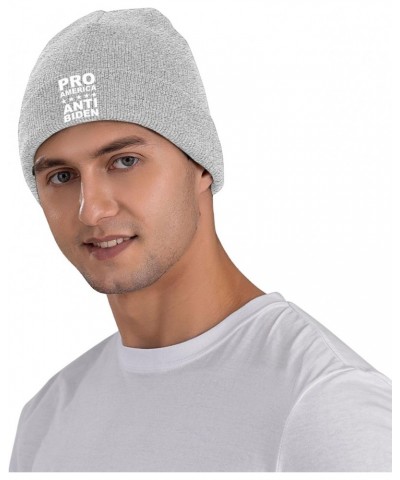 Pro America Anti Biden Cozy Winter Essential: Hand-Knitted Hat Ultimate Warmth Gray $13.11 Skullies & Beanies