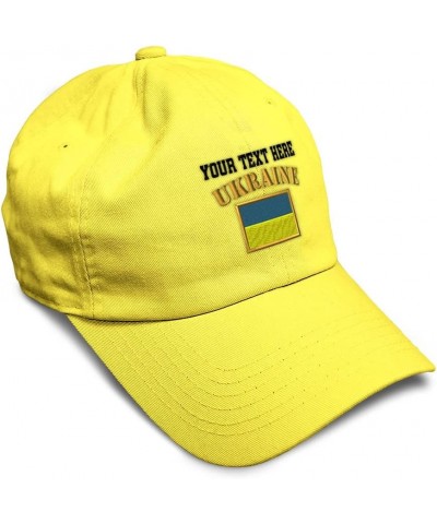 Soft Baseball Cap Ukraine Flag Embroidery Flags World Cup Soccer Cotton Embroidered Dad Hats for Men & Women Yellow Personali...