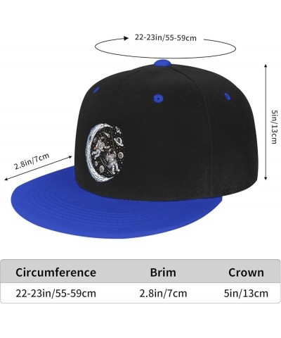 Astronauts Rocking on The Moon Baseball Cap for Men Women Snapback Hat Adjustable Flat Bill Hats Blue $13.10 Baseball Caps