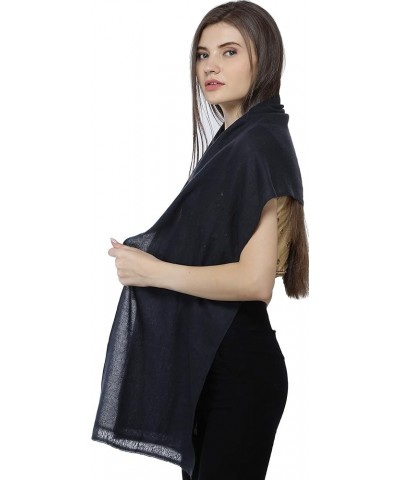 Plain Pure Pashmina Scarf from Nepal with All-Over Weave Nine Iron $41.40 Scarves