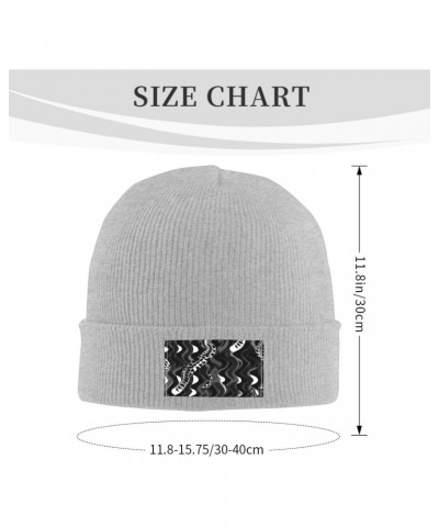 Black White Snake Skin Pattern Warm Knitted Hat, Neutral, Fashionable, Soft, Lightweight, Printed Fisherman Hat. $13.17 Skull...