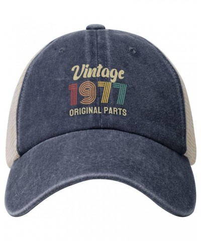 Vintage 1977 Original Parts Adult Mesh Baseball Cap Adjustable Dad Hats Trucker Hat Navy Blue $9.09 Baseball Caps