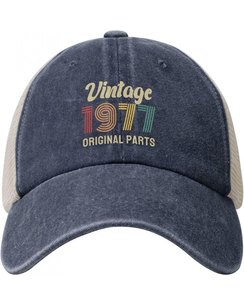 Vintage 1977 Original Parts Adult Mesh Baseball Cap Adjustable Dad Hats Trucker Hat Navy Blue $9.09 Baseball Caps