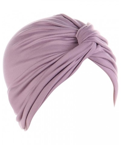 Womens Casual Muslim Turban Cap Cancer Chemo Muslim Headwrap Cap Solid Color Stretch Not Slip African Hat Purple 1 $6.74 Skul...