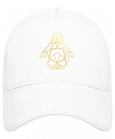 Golden Geometric Penguin Baseball Cap Fashion Dad Hats for Teen Gift for Mom Running White $9.83 Baseball Caps