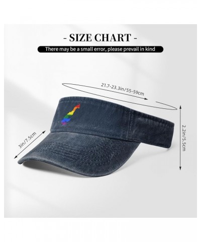 LGBT Flag Map of Monaco Sun Visor Hats for Women Men Adjustable Sports Sun Hats Cotton Golf Cap Navy Blue $14.57 Visors