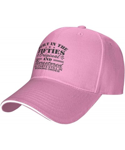 Built in The Fifties 50 Original Unrestored Hat Birthday Gift Hat Men Women Baseball Cap Dad Trucker Hat Black Pink $11.21 Ba...