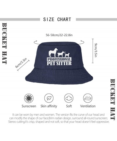 Professional Pet Sitter Bucket Hat Bucket Hat Packable Women Hats for Camping Accessories for Basketball Must Haves Navy $11....