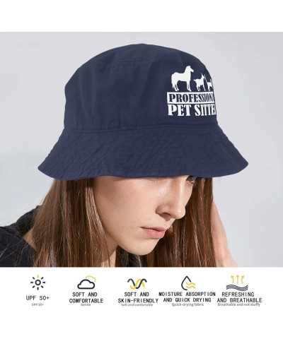 Professional Pet Sitter Bucket Hat Bucket Hat Packable Women Hats for Camping Accessories for Basketball Must Haves Navy $11....