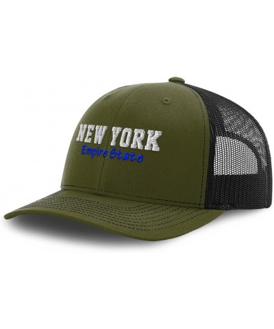 Richardson Trucker Hat New York Empire State Polyester Baseball Cap Loden Black $16.45 Baseball Caps