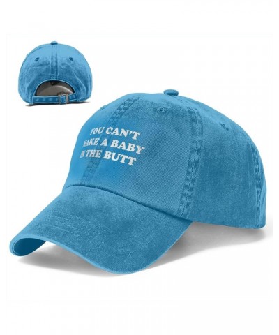 You Can't Make A Baby in The Butt Hat Washed Cotton Baseball Cap Black Fashiontrucker Hat Adjustable Blue $12.39 Baseball Caps