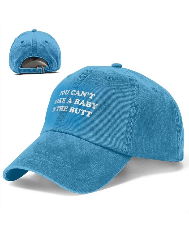 You Can't Make A Baby in The Butt Hat Washed Cotton Baseball Cap Black Fashiontrucker Hat Adjustable Blue $12.39 Baseball Caps