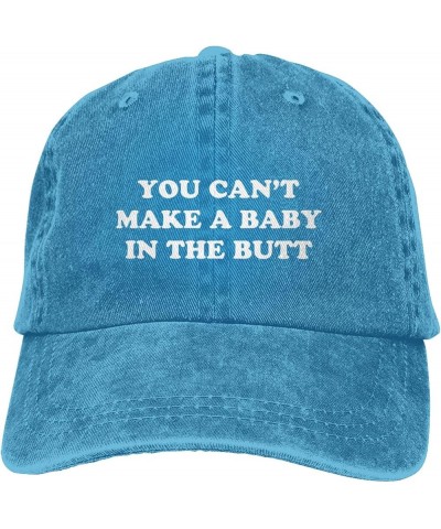 You Can't Make A Baby in The Butt Hat Washed Cotton Baseball Cap Black Fashiontrucker Hat Adjustable Blue $12.39 Baseball Caps