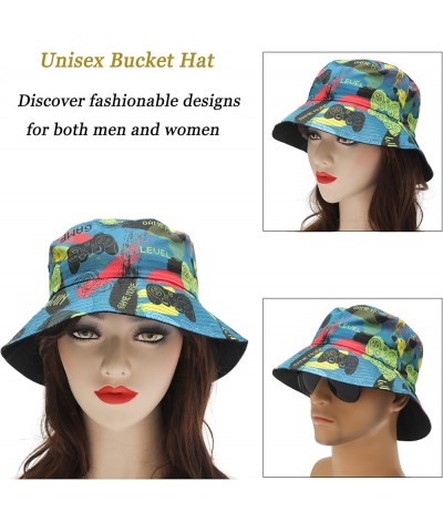 Unisex Cute Print Bucket Hat Summer Travel Fisherman Cap for Women Men Teens Gamer Print Navy $10.79 Bucket Hats