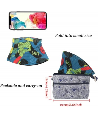 Unisex Cute Print Bucket Hat Summer Travel Fisherman Cap for Women Men Teens Gamer Print Navy $10.79 Bucket Hats