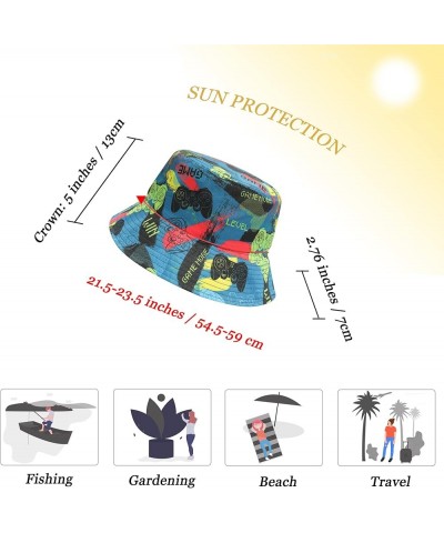 Unisex Cute Print Bucket Hat Summer Travel Fisherman Cap for Women Men Teens Gamer Print Navy $10.79 Bucket Hats