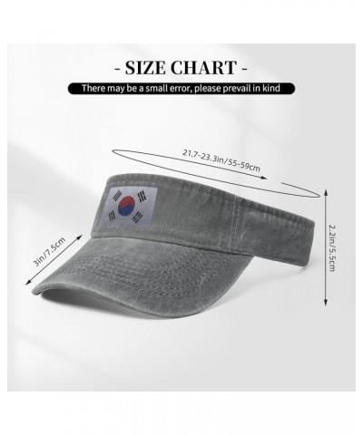 Flag of South Korea Knitting Effect Sun Visor Hats for Women Men Adjustable Sports Sun Hats Cotton Golf Cap Gray $9.95 Visors