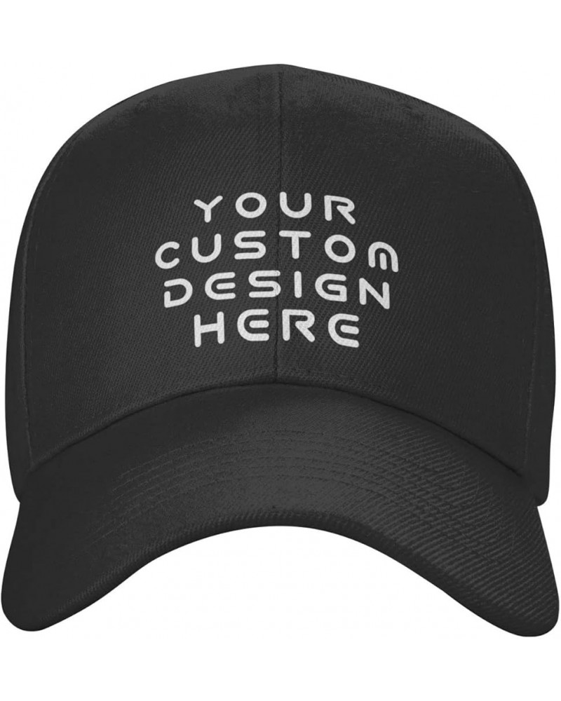 Custom Hats for Men Add Your Name Logo Text or Image Here Personalized Hats Black $8.33 Baseball Caps