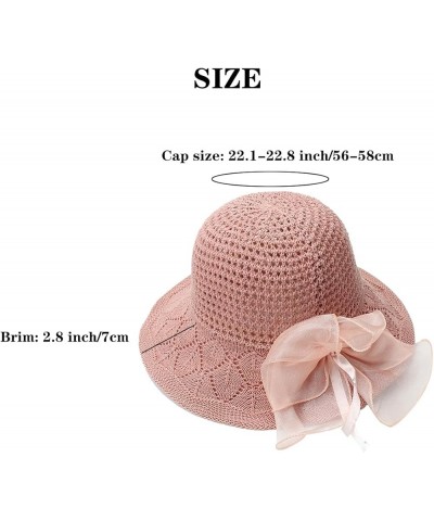 Womens Knit Wide Brim Sun Hat Cloche Bucket Hat Fishing Hat Beach Solid Color Foldable Summer Cap Yellow $12.31 Sun Hats