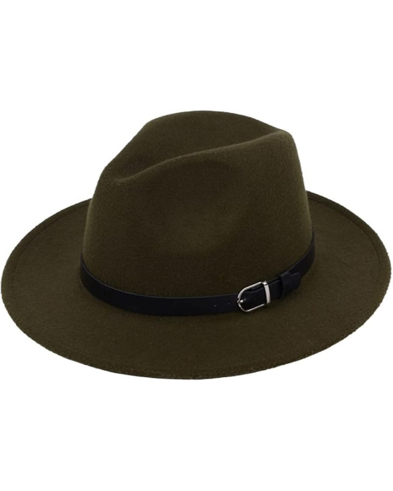 British Fedora Hat Men Women Imitation Woolen Winter Felt Hats Jazz Hat 56-58CM Army11110 $20.48 Fedoras