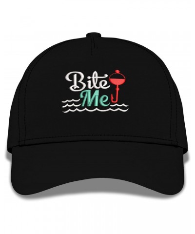 Bite Me Hat Funny Fishing Hooker Embroidery Baseball Cap Gift for Fish Hunting Lovers Multicolor $17.97 Baseball Caps