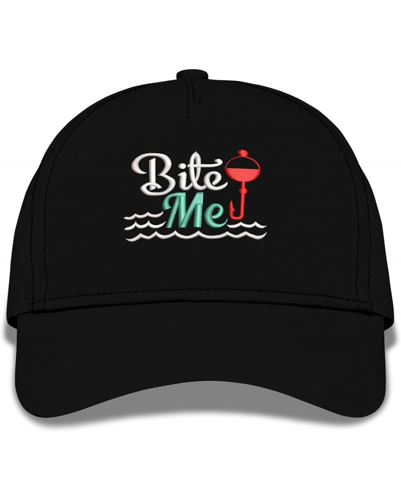 Bite Me Hat Funny Fishing Hooker Embroidery Baseball Cap Gift for Fish Hunting Lovers Multicolor $17.97 Baseball Caps