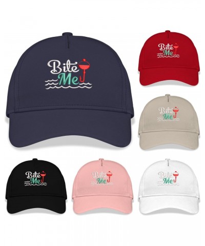 Bite Me Hat Funny Fishing Hooker Embroidery Baseball Cap Gift for Fish Hunting Lovers Multicolor $17.97 Baseball Caps