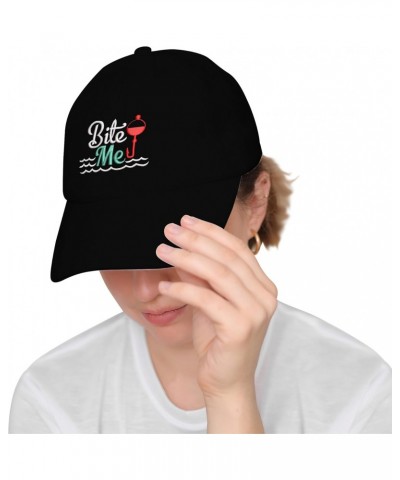 Bite Me Hat Funny Fishing Hooker Embroidery Baseball Cap Gift for Fish Hunting Lovers Multicolor $17.97 Baseball Caps