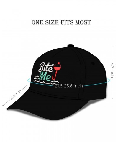 Bite Me Hat Funny Fishing Hooker Embroidery Baseball Cap Gift for Fish Hunting Lovers Multicolor $17.97 Baseball Caps