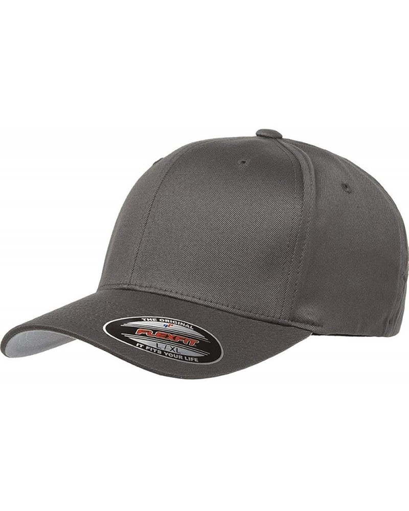 Wooly Combed Twill Fitted Baseball Cap Dark Grey $11.00 Baseball Caps