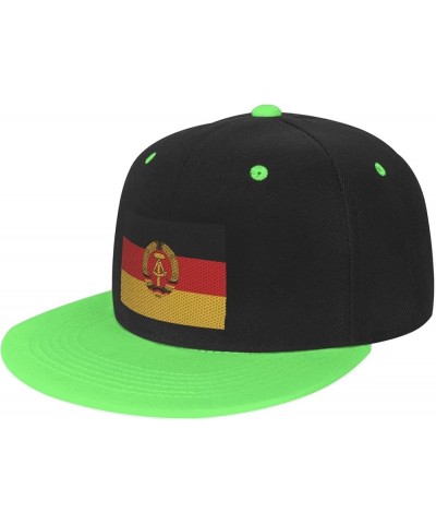 Flag of East Germany Baseball Cap for Men Women Snapback Hat Adjustable Flat Bill Hats Green $13.35 Baseball Caps