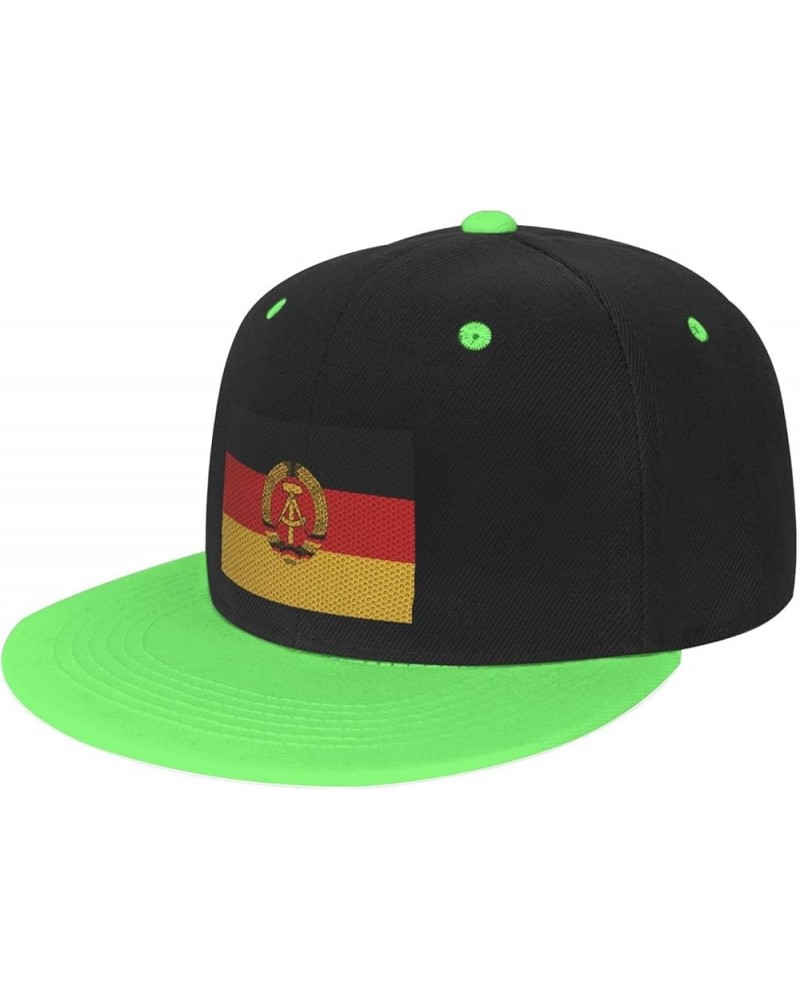 Flag of East Germany Baseball Cap for Men Women Snapback Hat Adjustable Flat Bill Hats Green $13.35 Baseball Caps