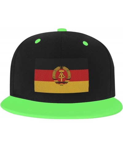 Flag of East Germany Baseball Cap for Men Women Snapback Hat Adjustable Flat Bill Hats Green $13.35 Baseball Caps